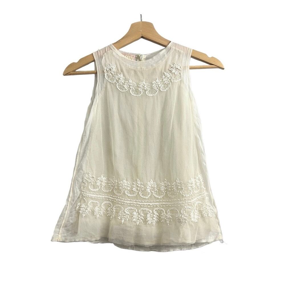 I Pinco Pallino Imelde & Stefano Cavalleri Girls 8 Cream Beaded Shift Mini Dress
